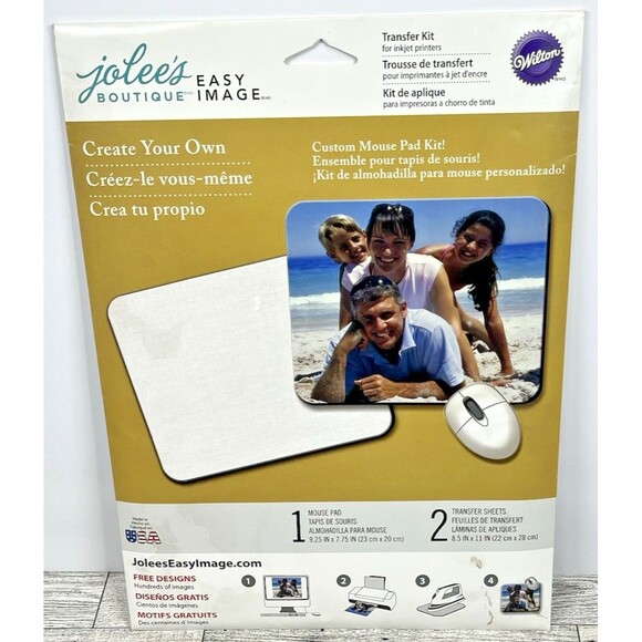 jolee's Boutique Transfer Kit Personalized Mouse Pad Kit Inkjet Printer Wilton - Picture 2 of 5